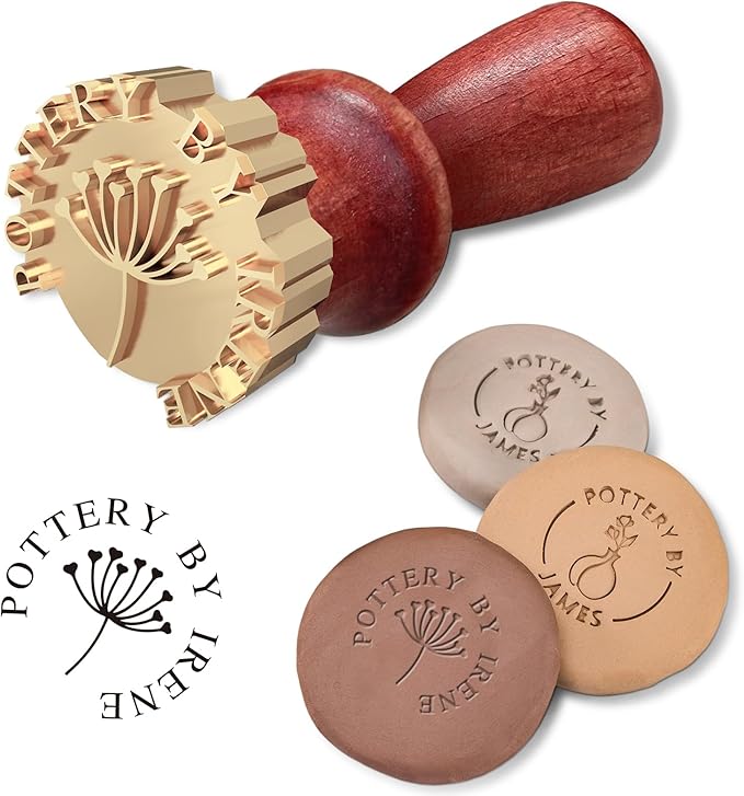 Custom Pottery Stamp for Clay, Personalized Logo Clay Stamp with Your Own Design, Ceramic Letter Stamp Create Unique Imprint in Clay, HandCrafter Potters Maker Lovers Gift, Polymer Clay Tools