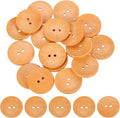 uxcell 30Pcs Wooden Buttons, 38mm(1.5 Inch) 2 Hole Round Wood Sewing Button Craft for Sewing DIY Craft Clothing, Light Orange