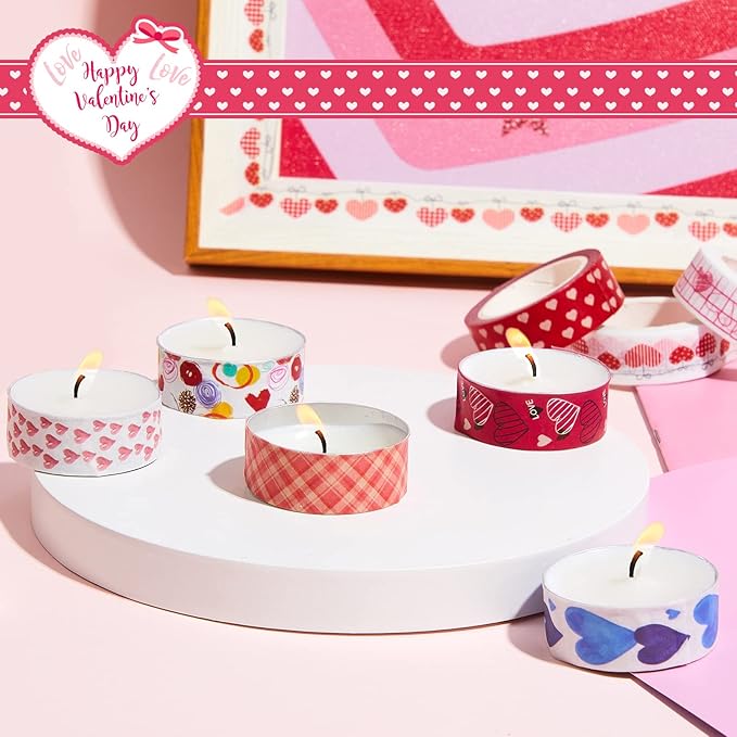 Epakh 12 Rolls Valentine‘s Day Washi Tape Set 0.59 Inch by 23 Feet Decorative Washi Heart Tape Sweet Heart Masking Tapes Kawaii for Valentine Scrapbook Wedding Anniversary Decoration Party Supply