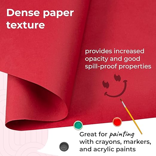 Christmas Red Kraft Paper Roll 24" x 8640" (720 feet) - Quality USA-Made Large Paper Roll 50lb Thickness for Packing, Moving, Shipping & Crafts/Art - Natural Wrapping Material by IDL Packaging