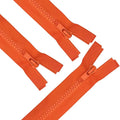 ANPURZII 3PCS #5 11 Inch Vermilion Orange Separating Jacket Zippers for Sewing Coats, Molded Plastic Bulk Zippers(VermilionOrange 11" 3PCS)