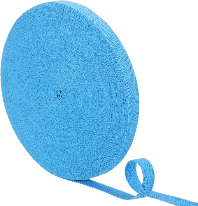 uxcell 23 Yards Cotton Twill Tape, 1/2-inch Herringbone Webbing Ribbon Bias Binding Tapes for Clothes Sewing, DIY Crafting (Lake Blue)