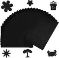 CHRORINE 25 Pcs Assorted Color Felt Fabric Sheets 8" x 12" Soft Felt Fabric Sheet for Crafts DIY Sewing Squares Nonwoven Patchwork (Black)