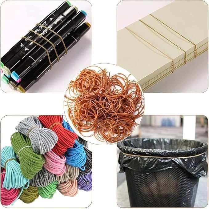 Small Quantity Rubber Bands Pack, Everyday Elastic Bands - Purchase What You Need, At A Price That You Like - Everyday Rubber Bands - Band Size: About 1-1/4" x 1/16" - 25 Bands