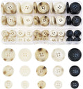 105Pcs Mixed Sewing Buttons,5 Color 4-Hole Craft Buttons,3 Size (15mm, 20mm, 25mm) Sewing Buttons for Clothes, Suitable for for DIY Crafts, Coats, Shirts, Pants, Shorts（Color3）