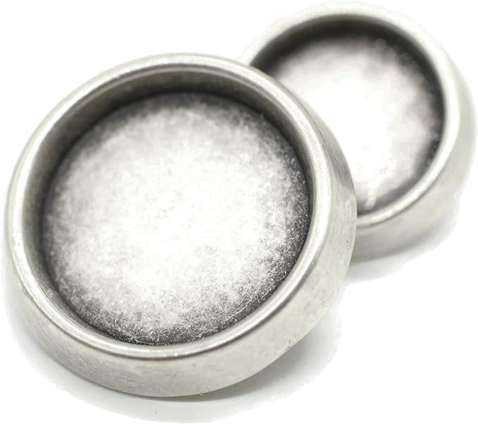 Antique Silver Metal Shank Buttons - 12 Pcs - 3 Size Options - Round Metal Shank Buttons Vintage for Men Women Blazer Coat Uniform Shirt Suit and Jacket Sewing Craft DIY N13502
