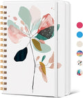 CICPAP Lined Spiral Journal Notebook, A5 College Ruled Notebook for Journaling, Note-Taking, and Daily Planning, Durable Hardcover with an Elegant Design, Abstract Floral