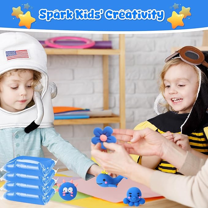 72 Pcs 38oz Air Dry Clay Bulk Modeling Ultra Lightweight Foam Modeling Clay for Kids Adults DIY Gifts Party Arts Crafts and School Project Supplies(Blue)