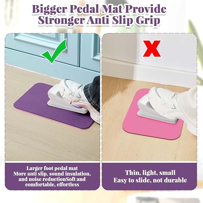2 Pcs Sewing Machine Muffling Mat Pedal Sewing Mat Reduce Vibrations Noise No Slip Machine Accessories for Quilting(17" X 36" and 9" X 14",Pink Purple)
