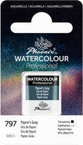 PHOENIX Professional Watercolor Paint - Single Watercolor Half Pan - Payne's Gray 797