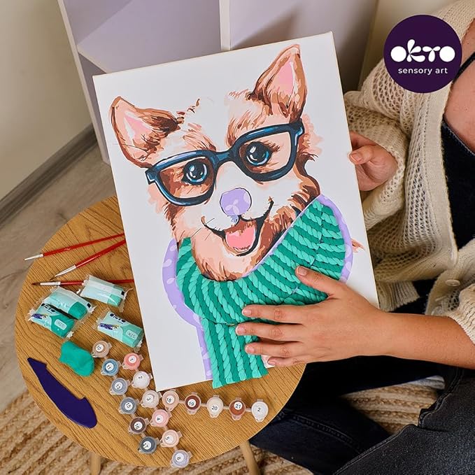 OKTO Art Kit Fashion Corgi | Arts & Crafts DIY Painting with Modeling Claу | Claу Kit for Painting | Painting Kits for Adults for Home Decoration Claу for Adults