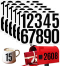 6 Sheets 3 Inch Mailbox Numbers Stickers Vinyl Decals,Self Adhesive Number Waterproof House Address Numbers for Outside Mailbox,Signs,Window,DIY Crafts Making,Door,Car,Home,Business(Black)