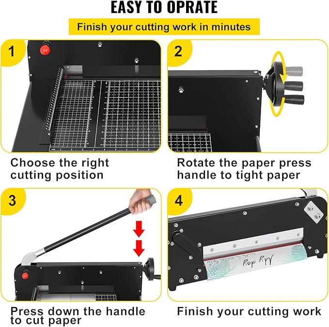 VEVOR Guillotine Paper Cutter 12",Heavy Duty Paper Cutter A4 400 Sheets, Paper Guillotine Cutting Width 30 cm,Paper Slicer Cutting Thickness Max 4 cm, Paper Slicer for Cutting Paper, PVC etc
