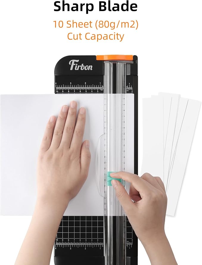Firbon 2Pcs Refill Blades for A4 A5 Paper Cutter, Spring-Loaded Safeguard Design Replacement Blade for Paper Trimmers (Mint Green)