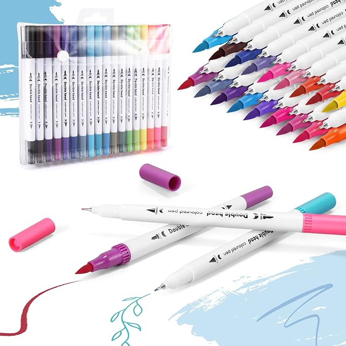 HQMaster Dual Tip Pens 36 Pack for Maker 3/Maker/Explore 3/Air 2/Air, 0.4mm & 1mm Color Pens Fine Point Pen Writing Drawing Accessories for Cutting Machine