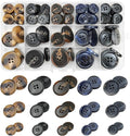 Assorted Buttons for Sewing Crafts,135Pcs 4-Hole Round Blazer Buttons, 5 Color (Brown Black Blue) 3 Size (15mm, 20mm, 25mm) Resin Button for Suit,Shirt,Coats,Clothes Sewing,DIY Craft
