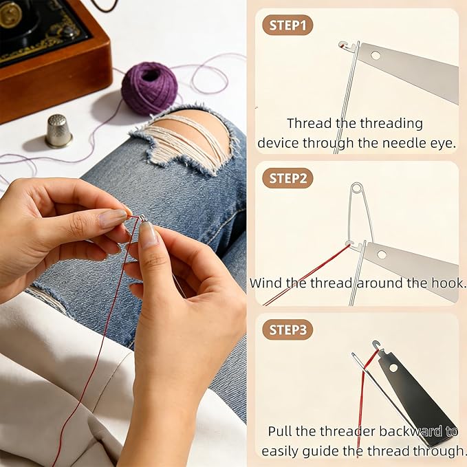 45PCS Steel needles for hand sewing, Stainless Steel Sewing Needles, Steel Needle Sewing Kit,sewing needles, Portable DIY Handcraft Set, Suitable for Beginners &Handicraft Enthusiasts& Daily Use