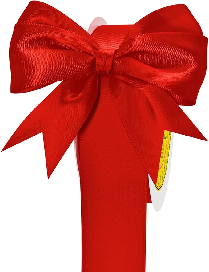 Double Face Red Satin Ribbon 1-1/2 inch X 50 Yards Polyester Red Ribbon for Gift Wrapping Very Suitable for Weddings Party Hair Bow Invitation Decorations and More