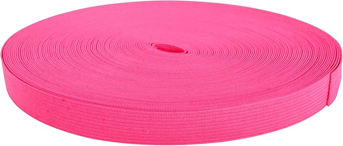Mandala Crafts Wide 1/4 Inch Hot Pink Elastic Bands Spool for Pants Waistbands Sewing and DIY Crafts, 153 YD Stretchy Flat Fabric Strap Knit Elastic Band for Wig