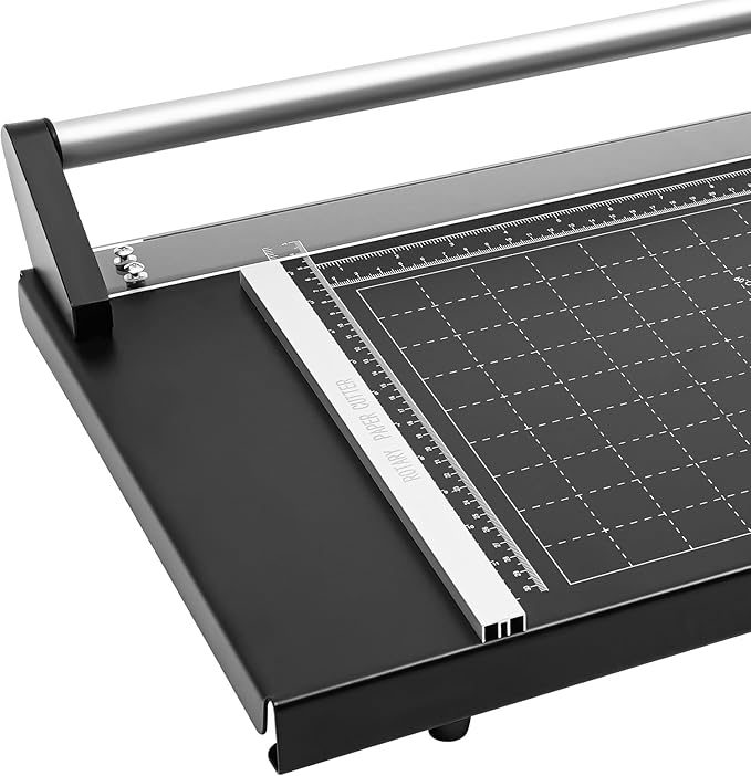 Professional Rotary Paper Cutter, 24"/36" Cut Length Papers Trimmer, Rotary Paper Trimmer with Clear Window, 65# Steel Rotary Bypass Cutter for Precise Paper Label Photo Craft (24")