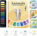 VRSHMB Beginner Watercolor Workbook with 12 Colors - Watercolor Paint Book & Art Gift for Beginners and Adults (Elephant)