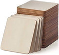 Unfinished Wood Pieces 80 Pcs 3"x3" inch Wood Board Wooden Squares Wooden Cutout Tiles, Rustic Craft Wood for Home Decoration, DIY Supplies