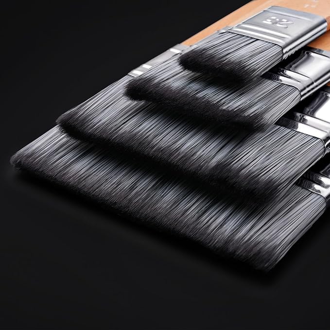 4pcs Flat Paddle Paint Brush Set, Fuumuui Scale Brushes, Large Paint Brush, Wide Flat Paint Brushes with Short Handle for Oil and Acrylic Paints(1'', 2'', 3'', 4'')