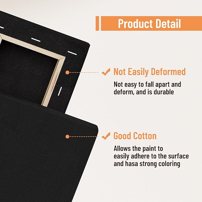 Stretched Canvas for Painting 4x12 Inch (3Pack) - 100% Cotton Triple Primed White Artist Canvas Boards, Blank for Acrylic, Oil, Watercolor - Professional Art Supplies