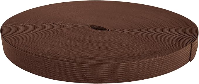 Mandala Crafts Wide 3/8 Inch Dark Brown Elastic Bands Spool for Pants Waistbands Sewing and DIY Crafts, 71 YD Stretchy Flat Fabric Strap Knit Elastic Band for Wig