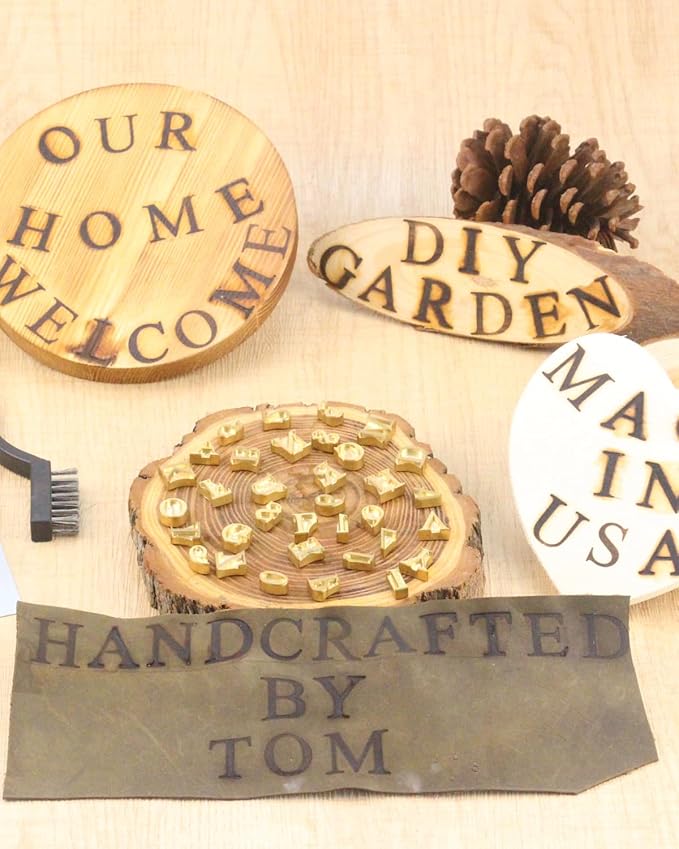 5/8" 36 Pcs Wood Burning Letters and Numbers, Wood Burning Alphabet Stamp Kit for Wood Branding Leather Crafting, Wood Burning Letter Kit Gifts Personalized for Christmas Birthday Wedding