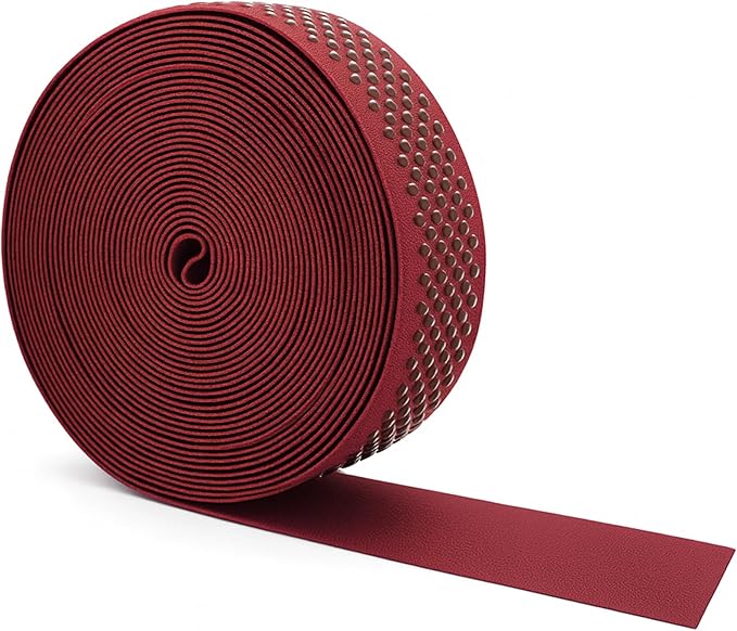 Mandala Crafts 1.5 Inch Elastic Silicone Gripper Tape for Clothing - 10 Yds Dotted Non Slip Elastic Band for Sewing - Burgundy Silicone Flat Fabric Stretchy Ribbon Straps