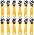 Lothee 12 Pcs 45mm Rotary Cutter for Fabric Precision Cloth Cutting Tool with Safety Lock for Sewing, Arts & Crafts with Comfortable Handle Craft Supplies