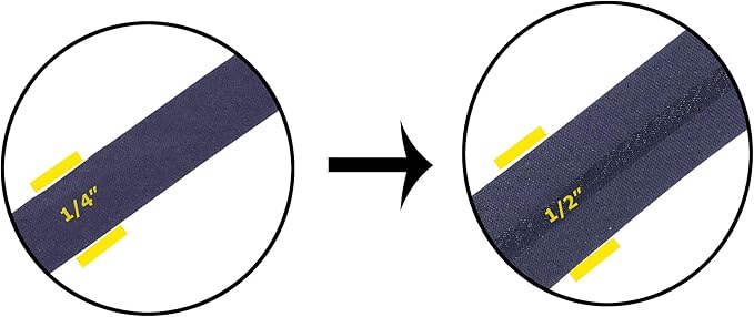 Mandala Crafts 55 Yards 1/4 Inch Navy Blue Double Fold Bias Tape for Sewing - Bias Binding Tape for Quilting Binding, Hemming, Seam, and Fabric Piping