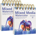 2-Pack Mixed Media Sketchbook 4" x4”| 30 Sheets 140lb/300g,Spiral - Bound with Tear - Line| Artist-Grade for Water Color Paper/Sketch Book |A Compact Watercolor Paper,Sized Exercises or Travel