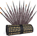 Golden Maple Miniature Paint Brushes, 15PC Model Brushes Micro Detail Paint Brush Set, Fine Detailing for Acrylics, Oils, Watercolors & Paint by Number, Figurine (Brown)