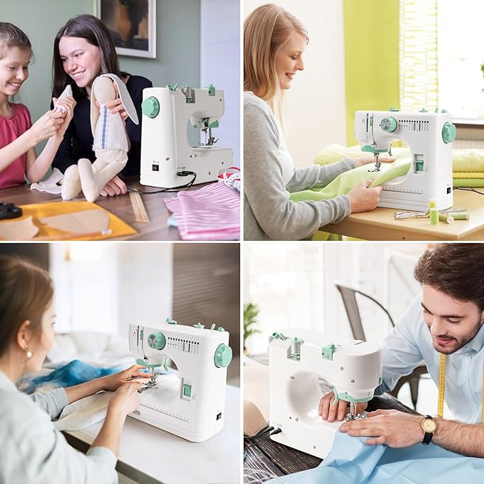 Sewing Machine for Beginners, Mini Sewing Machine with Sewing Kits, Electric Portable Sewing Machine with Full Featured, Built-in 12 Stitches, Twin Needle