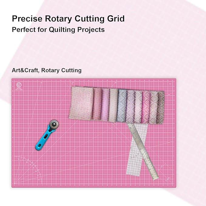 KC GLOBAL A1 (36"x24") Self-Healing Cutting Mat (Pink) - Sturdy, Reversible, Eco-Friendly, Non-Slip. Premium Desk Mat for Crafters, Quilters, and Hobbyist