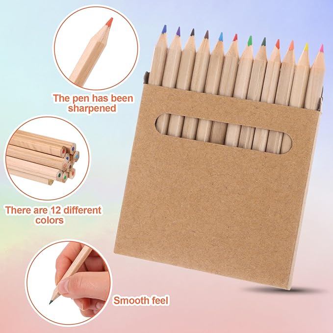 900Pcs/75 Boxs Colored Pencils Bulk Mini Drawing Pencils Set for Kids, 3.5inch Short Fat Color Pencils for Adult Coloring Books, Classroom School Drawing Birthday Wedding Party Favors, 12-Color
