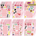 24PCS Pig Stickers for Kids Toddlers, Make-a-face Stickers, Make You Own Kawaii Pink Piggy Stickers Cute Animal Stickers for Brithday Party Favor Supplies Gifts, Teacher Classroom Reward