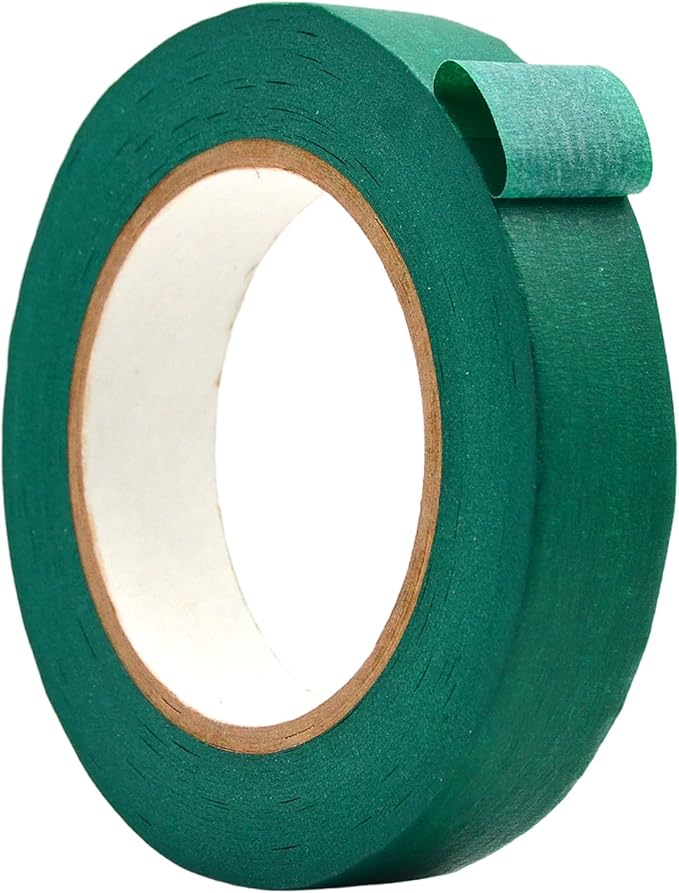 WOD MTC5 Colored Masking Tape, Green, 1 inch x 60 yds. Colorful Teacher Painters Tape for Fun DIY Art & Crafts, Lab Labeling, Writable & Classroom Decorations