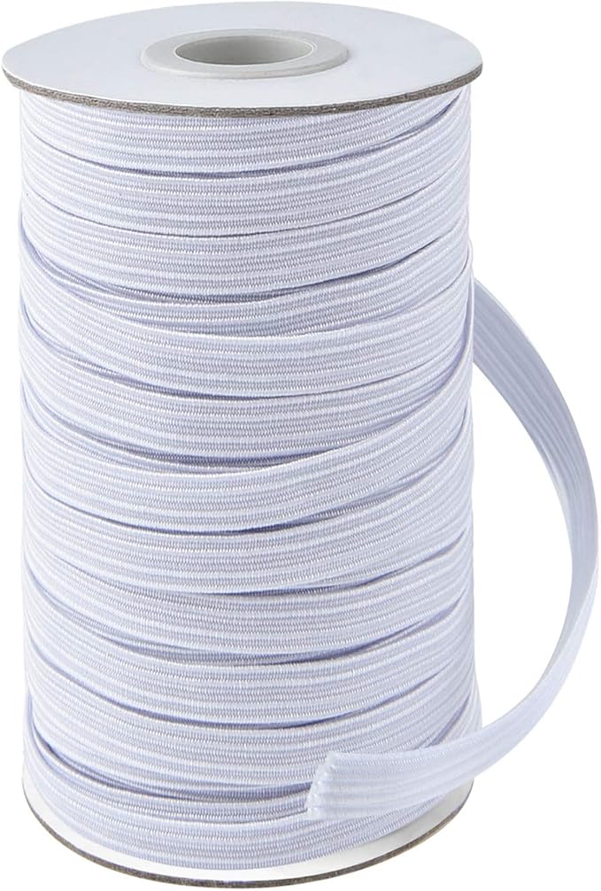 Coopay 45 Yards Length 1/2" Width Elastic Bands Flat Elastic Cord Rope Heavy Stretch Spool Knit for Sewing DIY Projects, Arts & Crafts (White, 1/2 Inch)