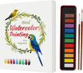 Watercolor Workbook, Water Coloring Book, Beginner Friendly Water Painting Book, Watercolor Sketchbook Paint Book with 12-Color Paint Set & Brush for Adults and Teens(Birds)