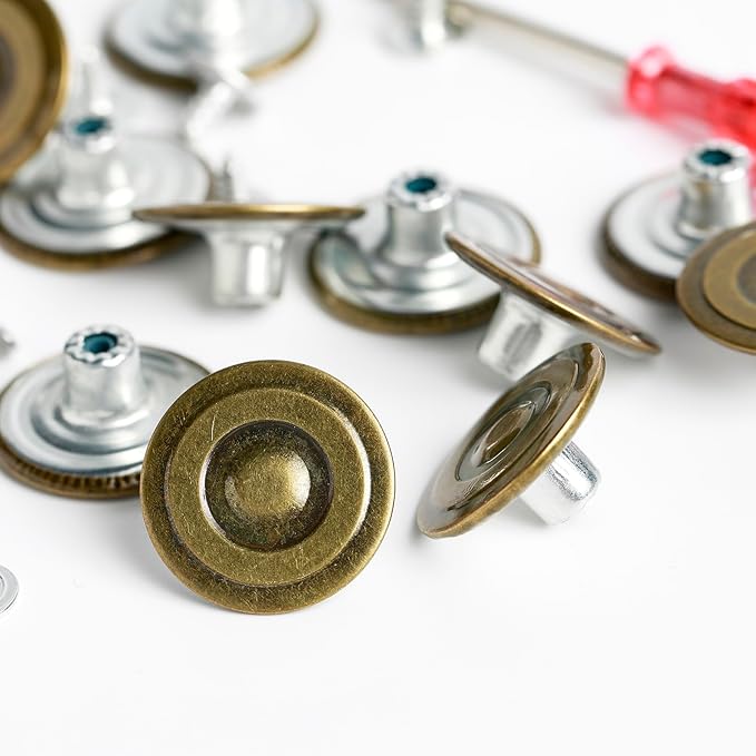 Button Repair Kit No Sew Replacement for Jean,Suspender,12 Sets 20mm