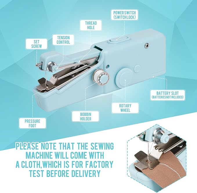 Handheld Sewing Machine CS101,Sewing Machines for Beginners,Portable Electric Mini and Samll Hand Held Sewing Machines Kit for Adults and Kids Blue Set