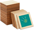 Juvale Unfinished Wood Squares Craft Supplies for Adults - 3 x 3 in, 60-Pack - Poplar Plywood Blanks for Painting & Engraving - Square Wood Pieces for Crafts