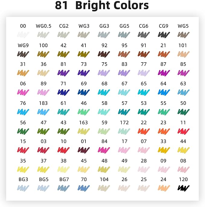 Alcohol Markers, 80 Colors Dual Tip Permanent Art Markers for Adult Coloring Book, Painting, Drawing, Alcohol Based with Base and Blender for Adult, Artists