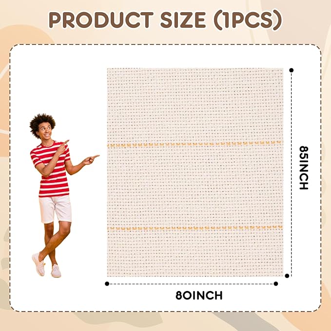 85"x80" Inch Large Premium Tufting Cloth with Marked Lines, Monks Cloth for Tufting Gun Rug Tufting, Rug Tufting Supplies Punch Needle Fabric for Art Hand Making DIY Craft Decoration