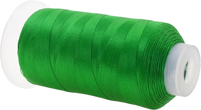 Mandala Crafts Green Heavy Duty Thread - 1500 Yds Tex 90 Bonded Polyester Threads for Sewing Drapery, Jeans, Leather, Hair, Outdoor Marine Upholstery