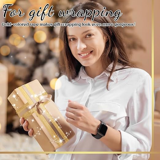 2 Rolls Gold Washi Tape 64mm x 10m Foil Self Adhesive Masking Tape DIY Craft Gift for Wrapping Scrapbooking Decoration