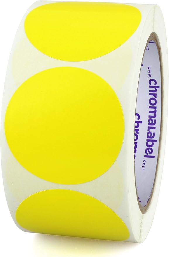 ChromaLabel 2 inch Color-Code Dot Labels | 500/Roll (Yellow)